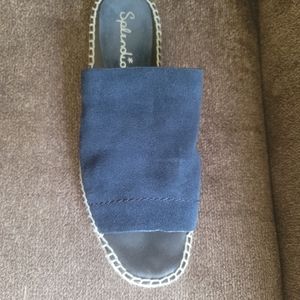 Blue suede slide